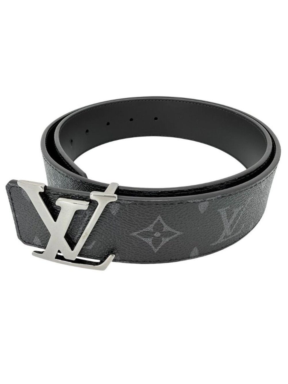 Louis Vuitton Belt Monogram Eclipse LV 40 Reversible 85/34 Calfskin Black Silver